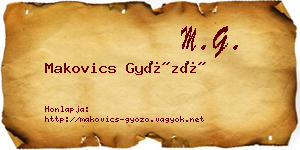 Makovics Győző névjegykártya
